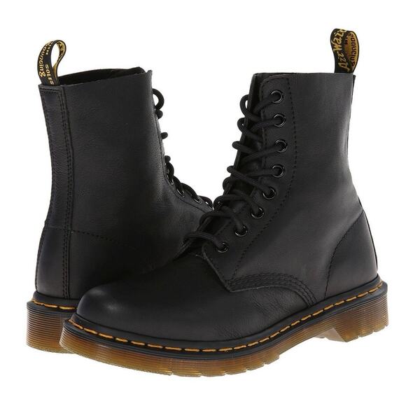 Dr. Martens Womens 1460 Pascal 8 Eye Boots EU 37 US 6 Black Leather GUC - Picture 1 of 12
